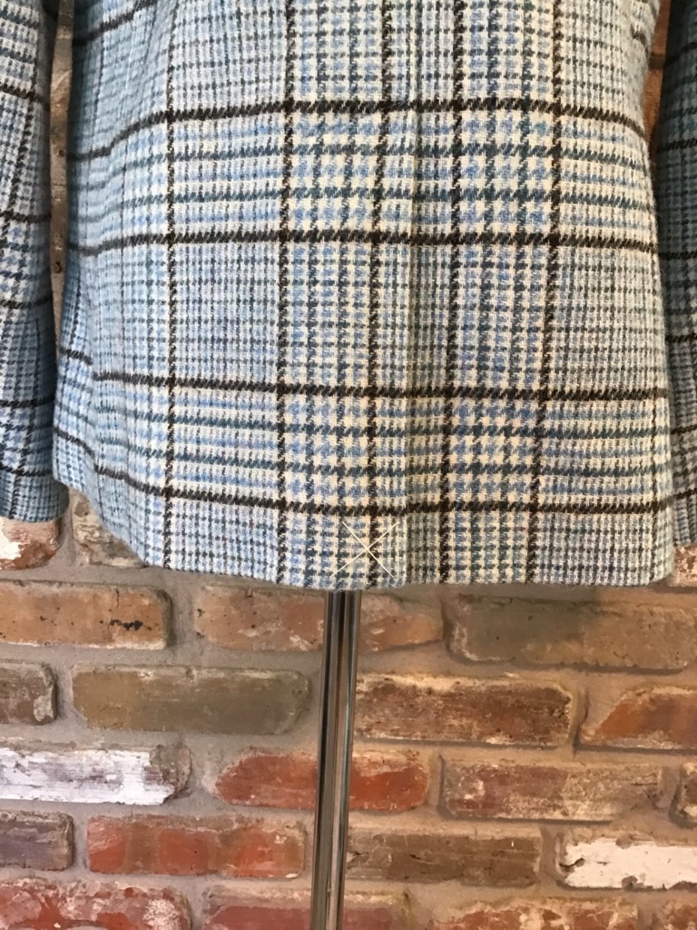 TALBOTS Women's Blue Black Houndstooth Plaid Wool Blend Blazer Jacket 6 NEW - Picture 7 of 10